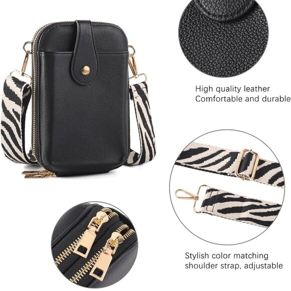 Small Faux Leather Crossbody Bag for Women Compact Phone Wallet Purse - Picture 4 of 7